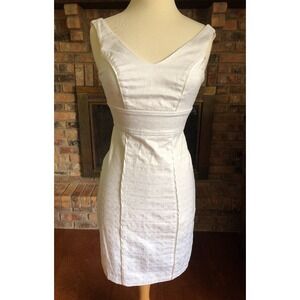 Corey P Women White Dress Sz 4 Sleevless Midi